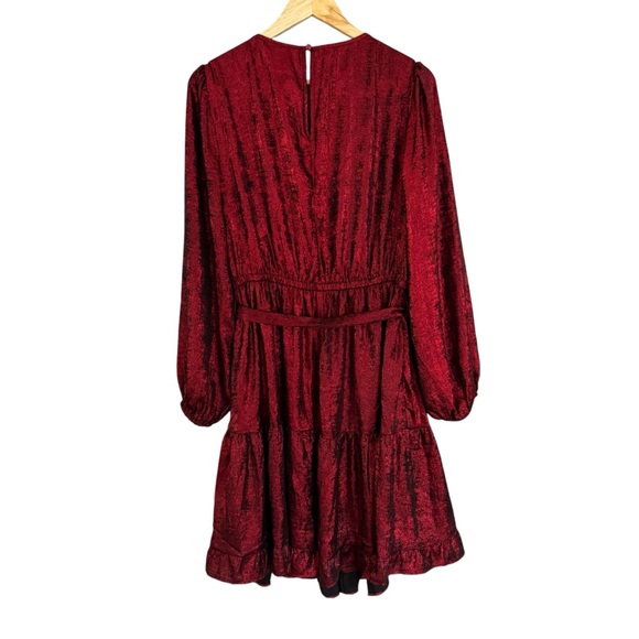 Lane Bryant Blouson-Sleeve Belted Fit & Flare Dress Rhubarb Size 14 NWT - Picture 5 of 13